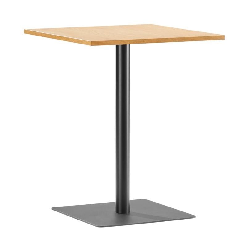 Loungitude - Table à manger carrée trakt avec plateau finition chêne et pieds en métal noir - 60x60 cm - Bois