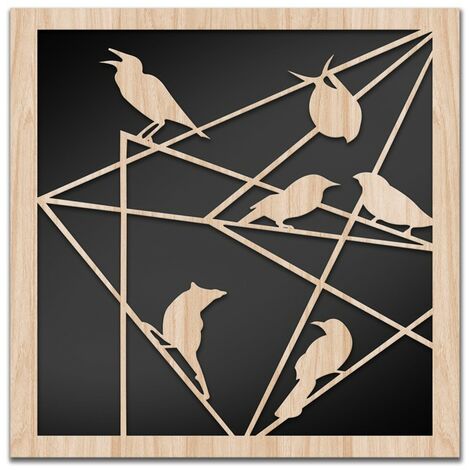 TRALICCI - Quadro arredo LASERCUT composito Legno e PVC  60x60cm