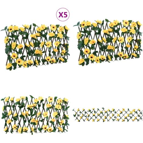 Traliccio Edera Artificiale Espandibile 5pz Giallo 180x20 cm - Traliccio espandibile - Schermatura esterna