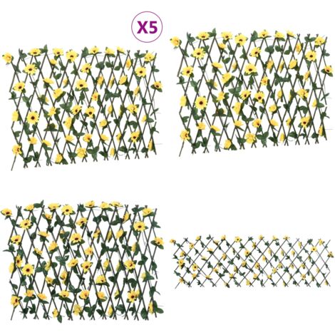Traliccio Edera Artificiale Espandibile 5pz Giallo 180x60 cm - Traliccio - Privacy esterna