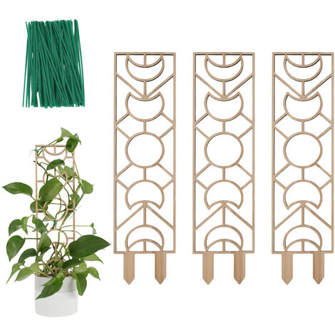 Traliccio per piante per piante rampicanti Vaso da interno, traliccio in legno piccolo da 16,2 pollici per piante in vaso con strato a prova di umidità per piante d'appartamento Vines Ivy Hoya, design