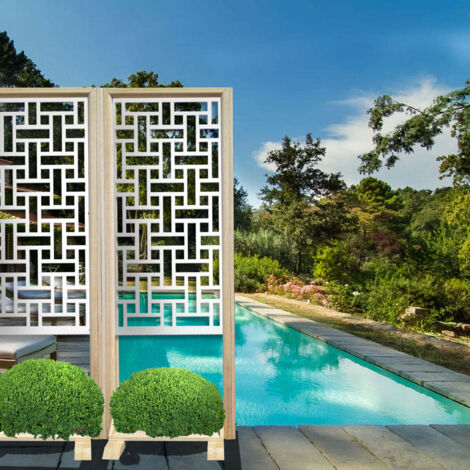 TRAMA - Separè - Paravento modulabile - 70x190cm - in Legno e PVC - Colore: bianco