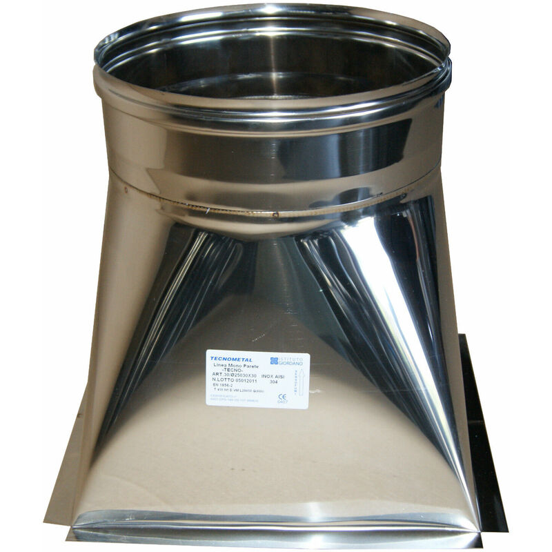 Tramoggia quadro x-tondo canna fumaria DN 250 tubo acciaio inox 316