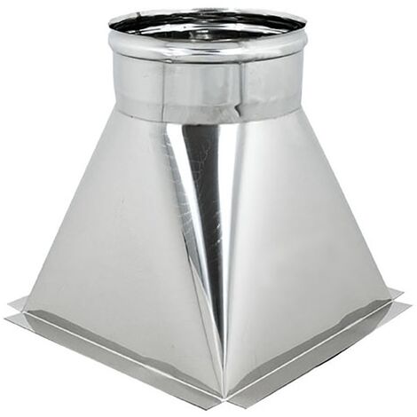 Tramoggia inox 6 decimi aisi 304 con aletta base 20x20cm a innesto f, diametro 80mm