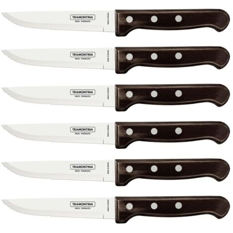 Tramontina 29899/159 - Set di 6 coltelli da bistecca Gaucho, in acciaio inox, multicolore