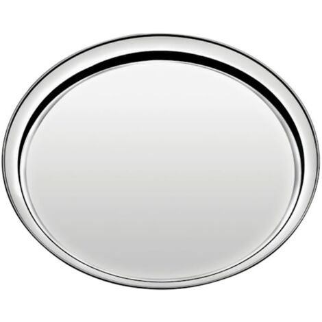 Tramontina Buena - Vassoio rotondo in acciaio inox, 30 cm, lavabile in lavastoviglie, antiruggine