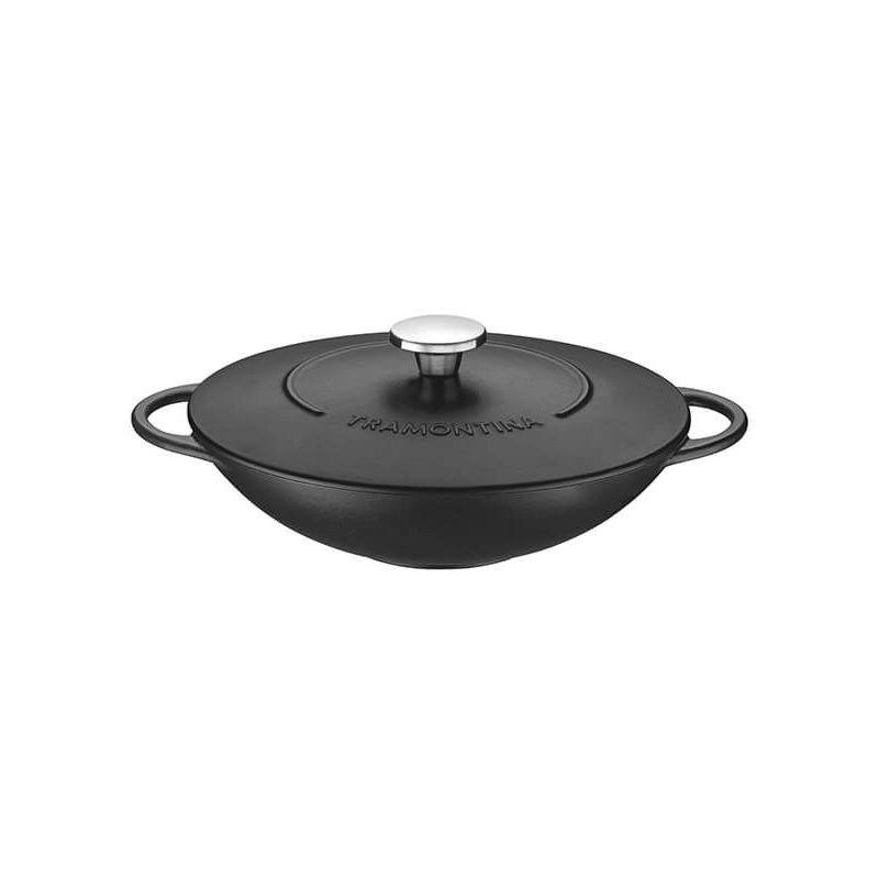 Trento 32cm Enamel Cast Iron Wok - Tramontina