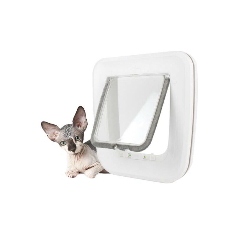 

Trampilla para gatos con imán, blanco, 25,5 cm × 24,5 cm × 5,2 cm