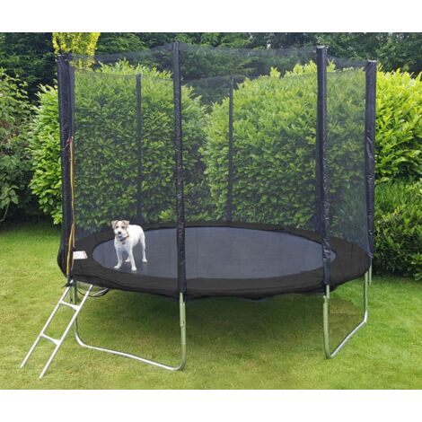 Trampolín 244 cm negro - con red de seguridad - hasta 110 kg
