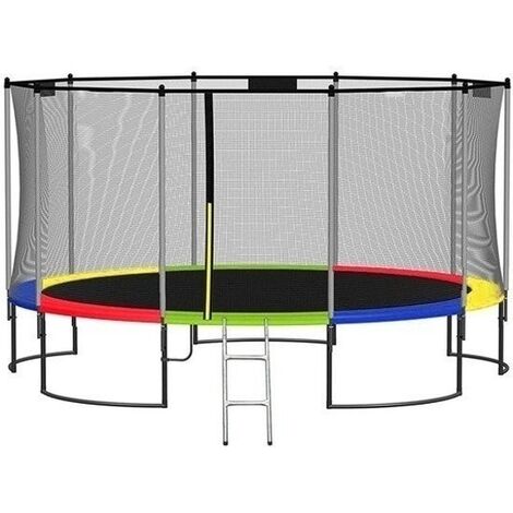 VIKING CHOICE Trampolín 305 cm rainbow - con red de seguridad y escalera - hasta 120 kg