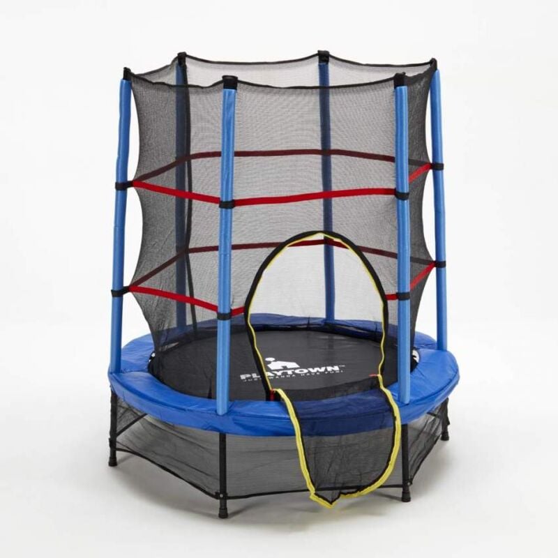 

Playtown - Trampolín Alfombra Elástica Infantil 140cm malla y acolchado de seguridad Frog
