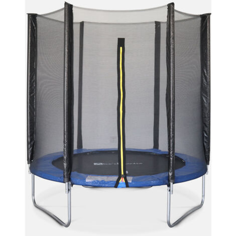 Cama elástica 180 cm, Trampolín para niños, Azul, altura de la red de seguridad 150 cm - Cassiope