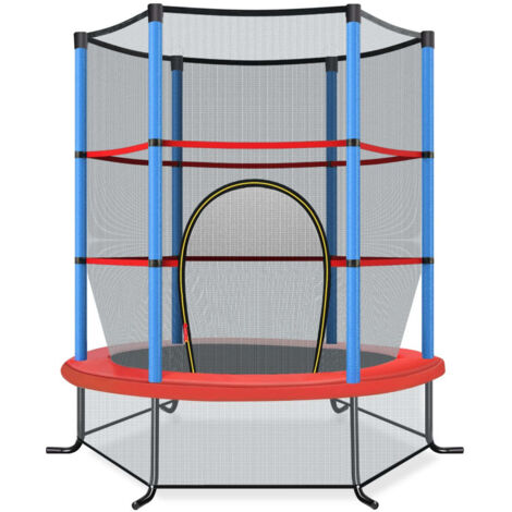 Trampolín de jardín hexagonal 165 x 165 x 161 cm seguro alta elasticidad uso exterior PVC azul 200014493