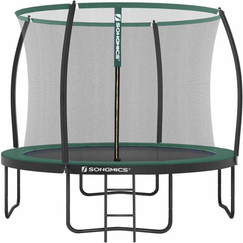 

Cama elástica de jardín, Trampolín redondo de 305 cm, con red de seguridad, Escalera, Postes de arco acolchado, Prueba de seguridad TÜV Rheinland,