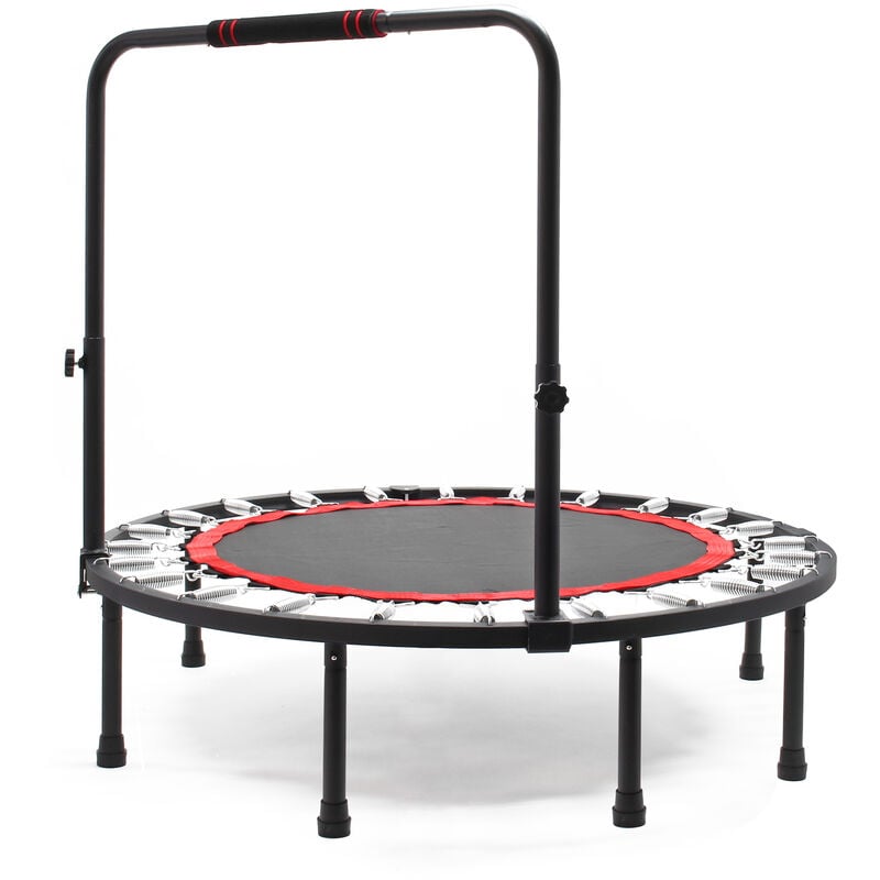 

Trampolín fitness Ø122 cm hasta 150kg con mango regulable altura máx. 110 cm, entrenamiento integral