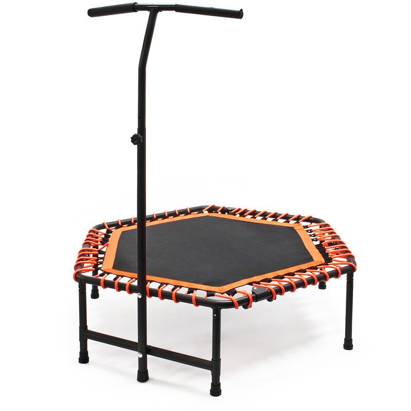 

Trampolín de fitness Ø111 cm hasta 100kg con mango regulable en altura y cuerdas elásticas