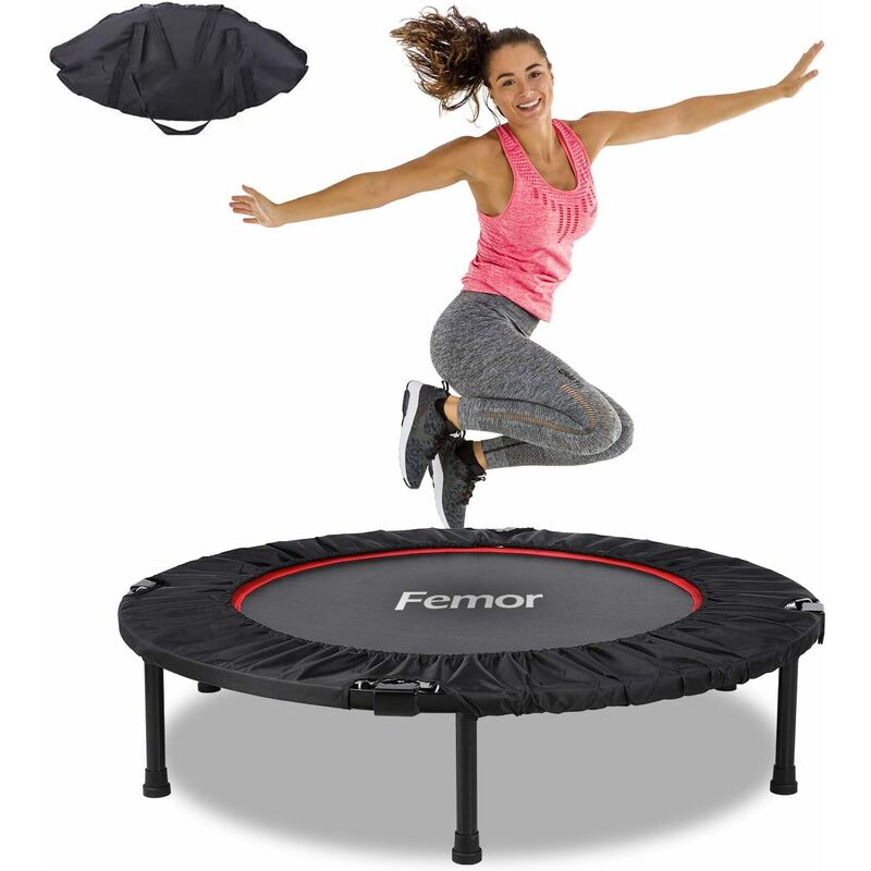 

Trampolín Fitness Plegable, Cama Elástica de Fitness, Ø102 cm, Altura Regulable, 3 Vías, incluida Cubierta de Borde, Peso Máximo 150 kg