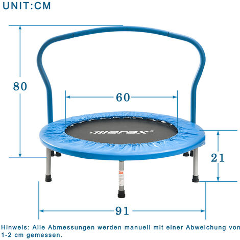 Trampolín Homme, plegable, entrenamiento de trampolín de interior, mini trampolín, peso máximo del usuario 80 kg