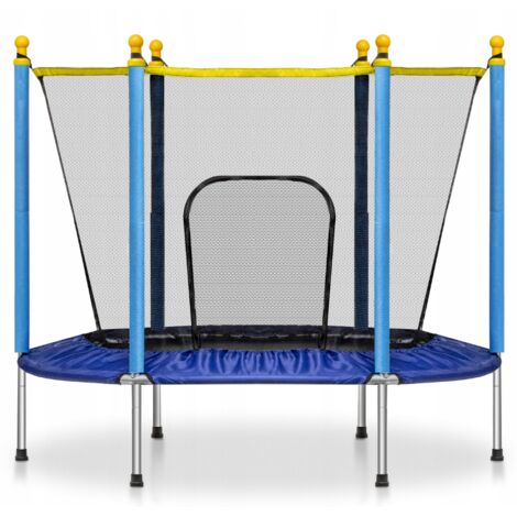 Trampolin mit Netz - Ø 140 cm - bis 45 kg - blau gelb