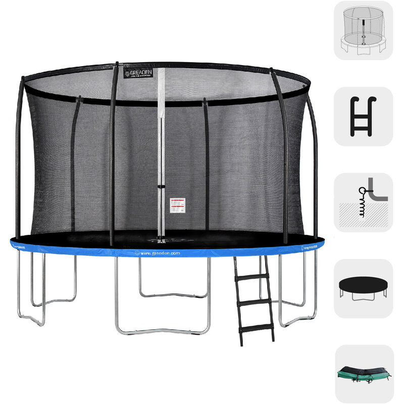 

Trampolín redondo Kit de anclaje de fitness redondo azul + verde 360 + escalera+ Kit de ancla+cubrir