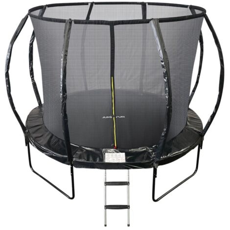 Trampoline 10Ft ø 305cm noire avec Echelle, Protection et Filet de sécurité