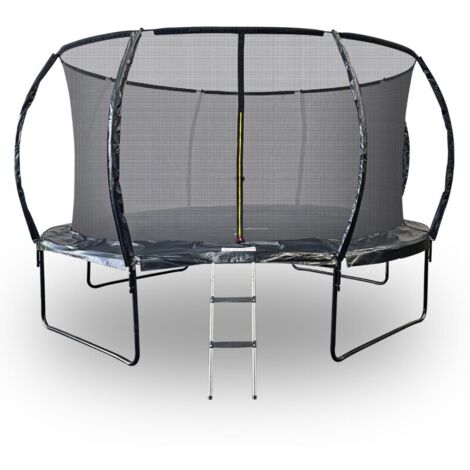 Trampoline 14Ft ø 427 cm noire avec Echelle, Protection et Filet de sécurité