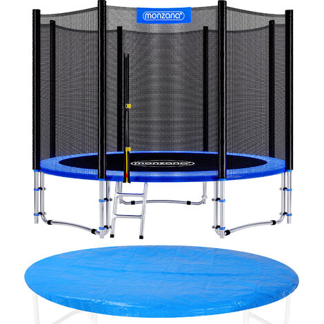 Trampoline Ø 244/305/366/426 cm Set complet Filet de sécurité + Bâche de protection + Echelle + Coussin Jardin Jeux Ø 244cm (de)