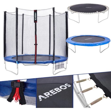 Trampoline 244 cm avec filet de sécurité et échelle