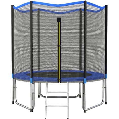 Trampoline 244 cm, filet de protection inclus, échelle d’accès.