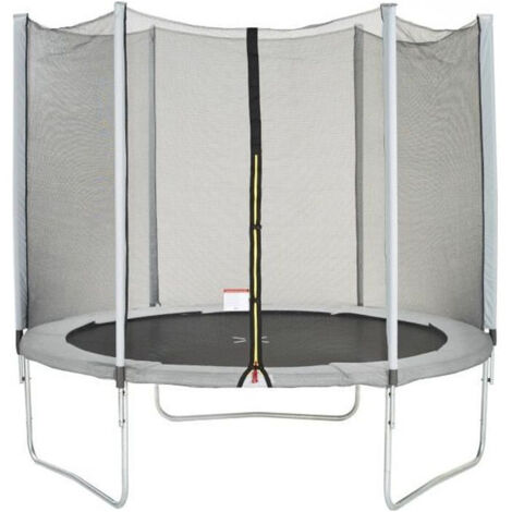 Trampoline Ø 250 cm Gris - KANGUI - Maxi Eco Avec Filet