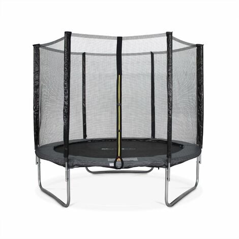 Trampoline Ø250cm - Pluton gris avec son filet de protection - Trampoline de jardin 2,5m| Qualité PRO. | Normes EU.