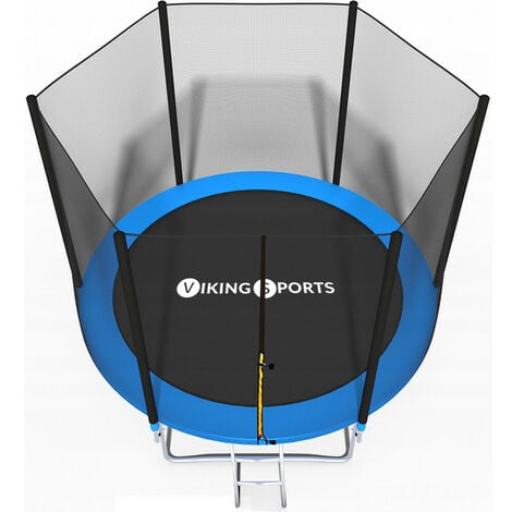 Trampoline 252 cm avec filet de sécurité et échelle - jusqu'à 110 kg - Bleu