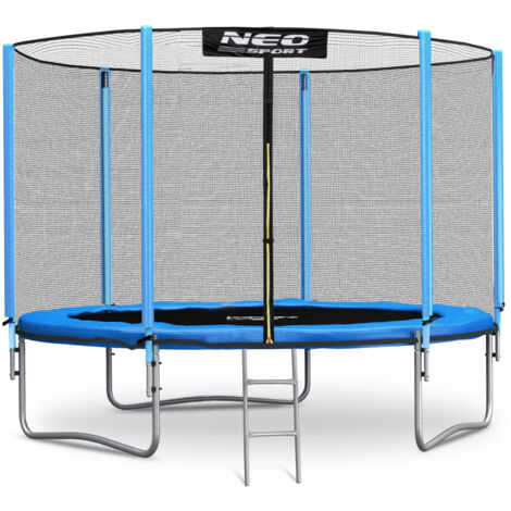 Trampoline - 252 cm - bleu - avec échelle et filet extérieur - jusqu'à 120 kg