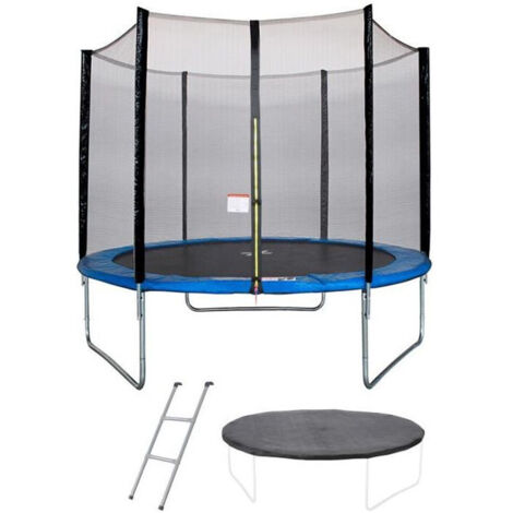 Trampoline Ø 300 cm Bleu MAXI ECO - KANGUI - Avec Filet, Echelle, Couverture de Protection