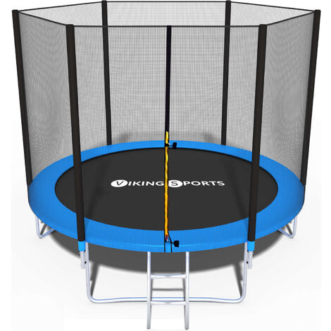 Trampoline 312 cm avec filet de sécurité et échelle - jusqu'à 120 kg - Bleu