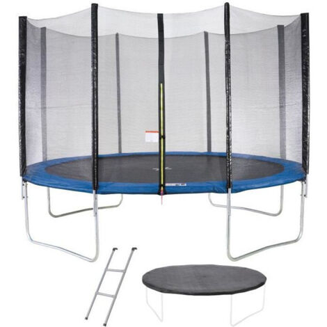 Trampoline Ø 360 cm Bleu MAXI ECO - KANGUI - Avec Filet, Echelle, Couverture de Protection