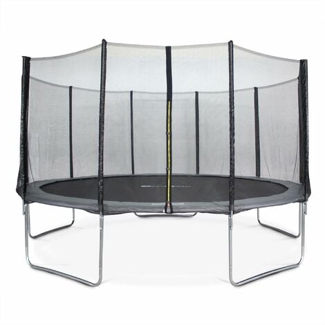 Trampoline Ø460cm - Neptune gris avec son filet de protection - Trampoline de jardin 460 4m