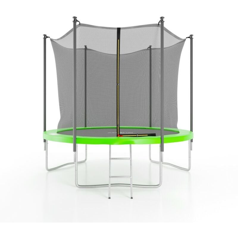 Trampoline de jardin ø244 cm- 8FT- Filet intérieur, Matelas de protection et Echelle