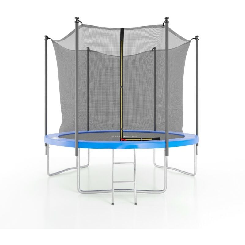 Jump4fun - Trampoline de jardin ø244 cm- 8FT- Filet intérieur, Matelas de protection et Echelle