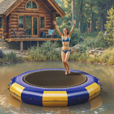 Trampoline Aquatique HOMEMiYN - Gonflable 3,04 m –Fun Garanti sur l’Eau