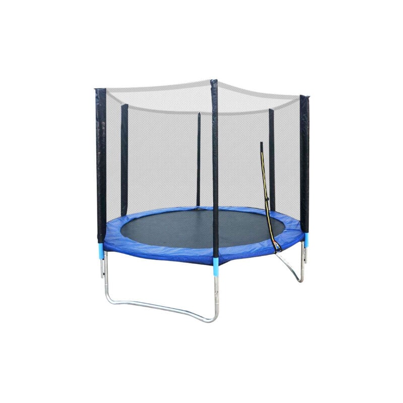 Trampoline avec filet de protection 183 cm jouet enfant sport à domicile en plein air en sécurité soilde anti-corrosion - Bleu