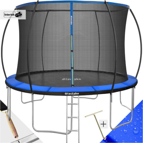 Tectake – Trampoline 366cm avec filet de sécurité – Échelle d'accès incluse – Charge maximale 150kg – Pour usage domestique sécurisé