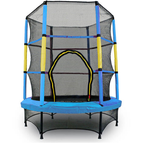 TRAMPOLINE BLEU-JAUNE POUR MAISON ET JARDIN 140 JF