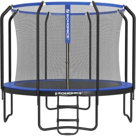 Trampoline de 366 cm, Trampoline de Jardin Rond, avec Filet de sécurité intérieur, échelle, poteaux recouvert de Mousse, pour Enfants et Adultes, Noir et Vert STR123C01 - Noir et Vert