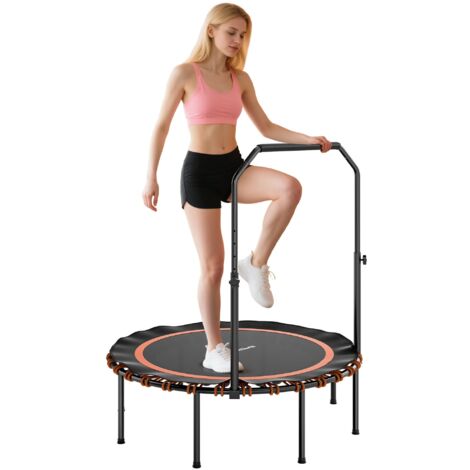 Trampoline de avec rampe réglable, trampoline sportif pour intérieur et extérieur, acier, plastique, orange HaChi