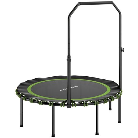 Trampoline de avec rampe réglable,trampoline sportif pour intérieur et extérieur,acier,plastique,vert-Da