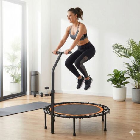 Trampoline de fitness noir et orange XTP006 pour salle de sport à domicile