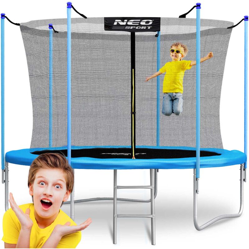 Trampoline de jardin 10ft/312cm avec filet intérieur et échelle Neo-Sport