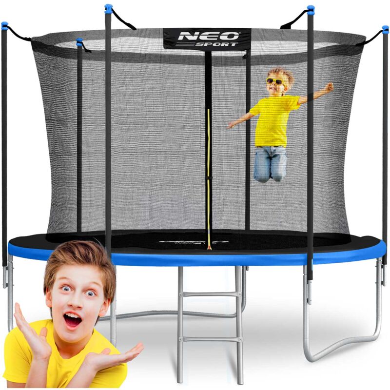 Trampoline de jardin 10ft/312cm avec filet intérieur et échelle Neo-Sport