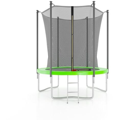 JUMP4FUN Trampoline de jardin ø185 cm / 6FT avec Filet intérieur, Matelas de protection et Echelle